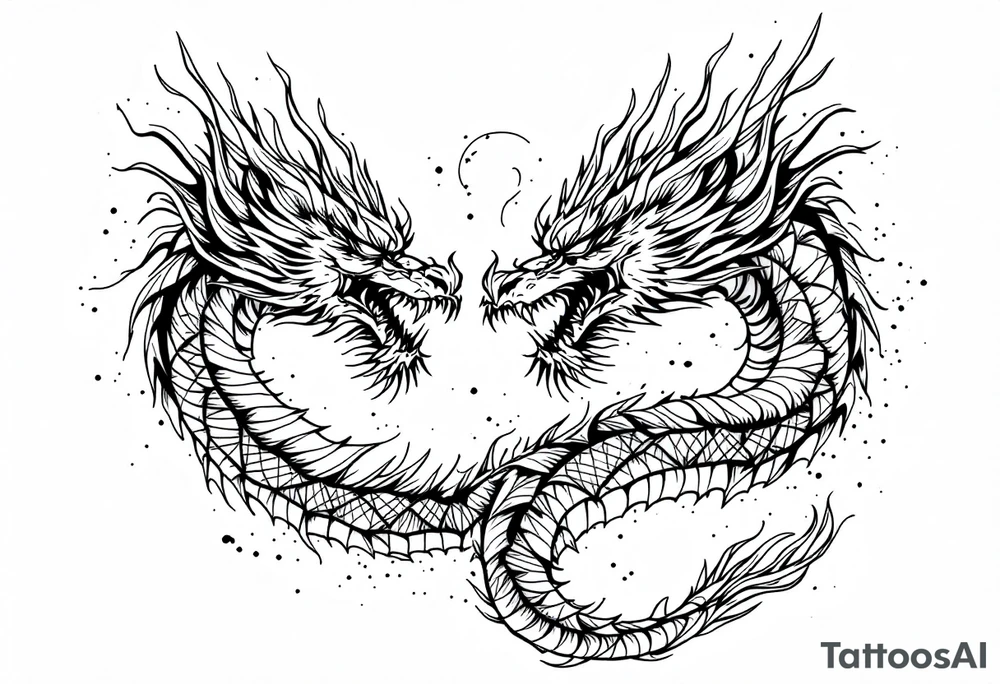 roaring dragons tattoo idea