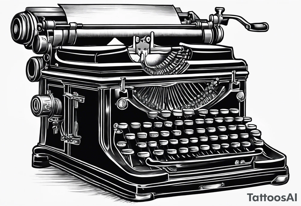 dwarf coming out of a typewriter tattoo idea