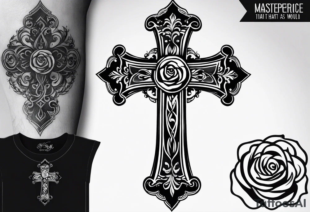 Cross that in the middle of it says “know your worth as well” and under it I would like my dads birthday the 30th of August 1966 and under that a rose and i would like it on my forearm tattoo idea