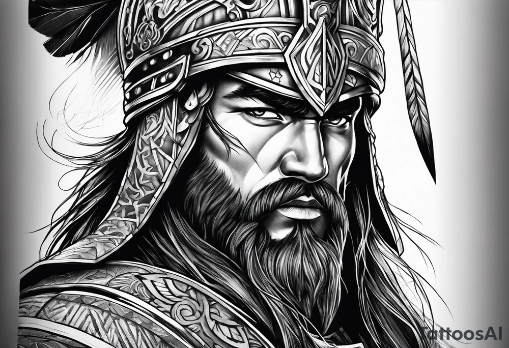 brave and powerful warrior tattoo idea