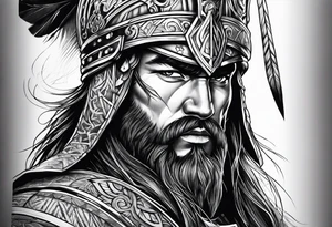 brave and powerful warrior tattoo idea
