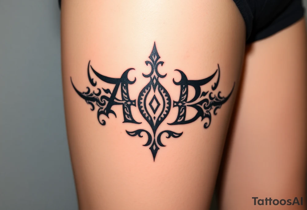 AOB lettering tattoo idea
