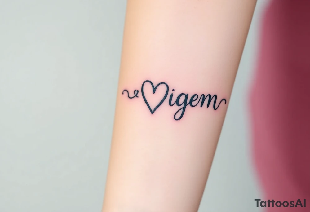 Bright colored ambigram words tattoo idea