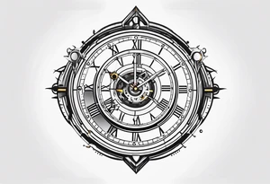 Mechanical clock face tattoo idea