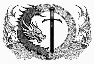 Valhalla death 
prayer sword dragon axe tattoo idea