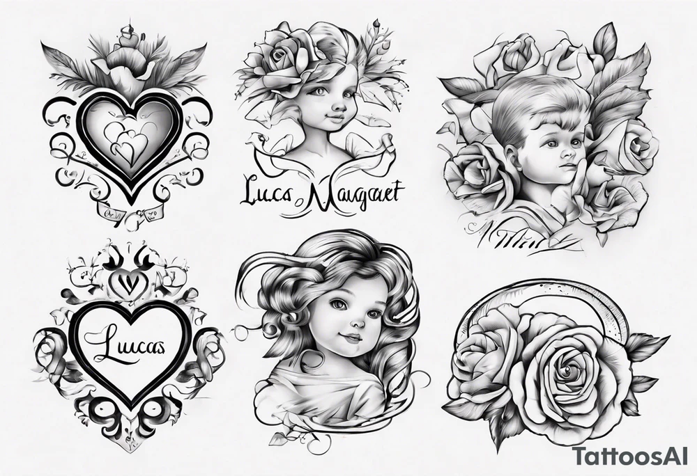 my kids' names: Lucas and Margaret and something that symbolizes love tattoo idea