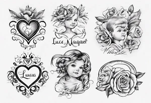 my kids' names: Lucas and Margaret and something that symbolizes love tattoo idea