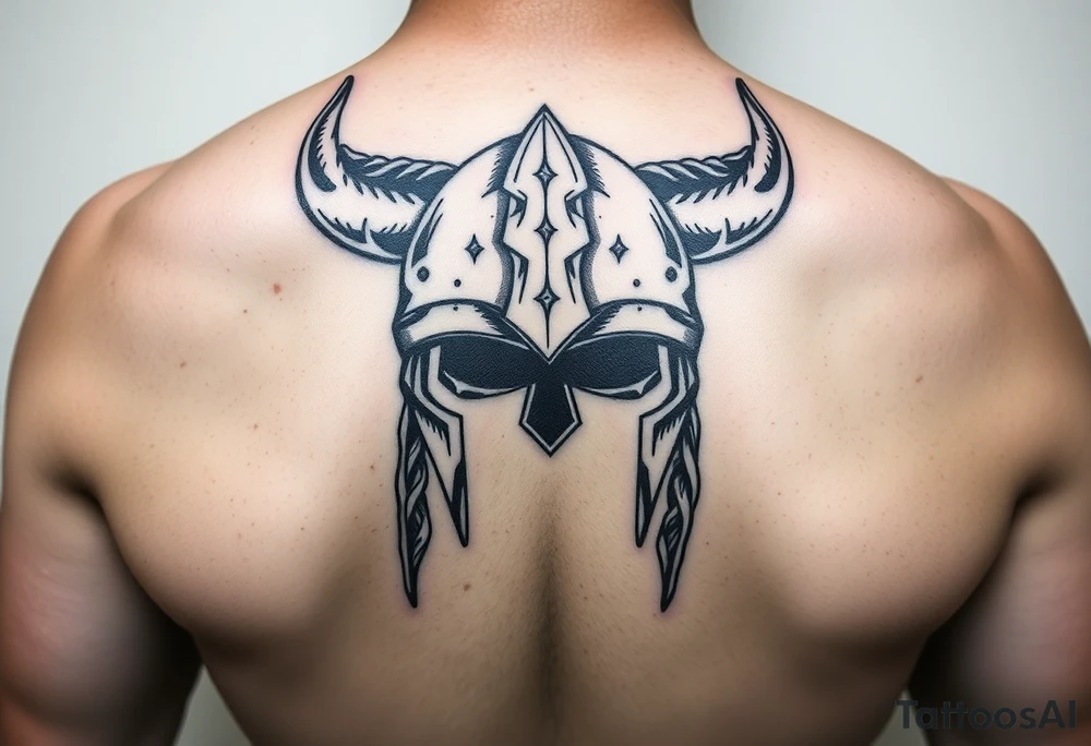 Larhe vikings helmet without face tattoo idea