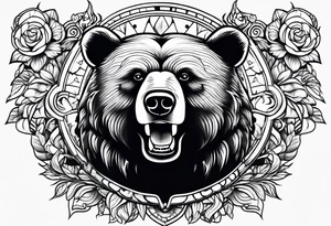 Bear casting spell tattoo idea