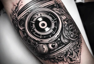 A forearm tattoo about electronic music tattoo idea