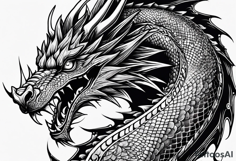 full arm sleeve dragon tattoo idea