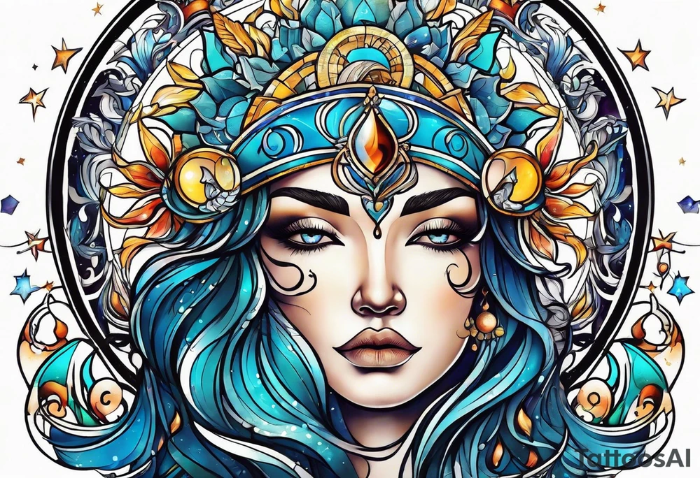 Aquarius sun, Libra rising, Scorpio moon tattoo idea