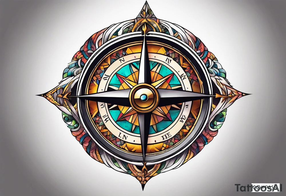 compass on a hand tattoo idea