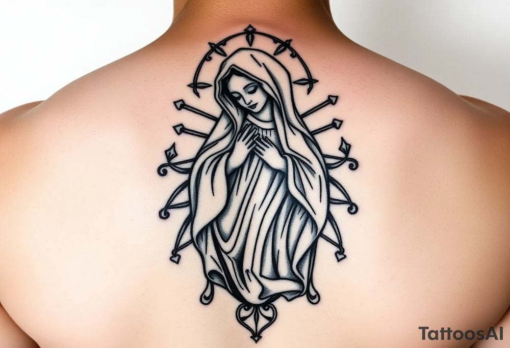 Mother mary tattoo idea