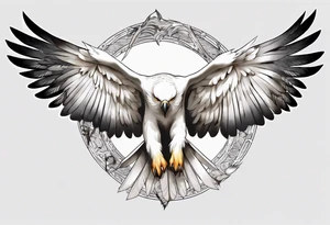 A spirit guide in the form of a white hawk tattoo idea