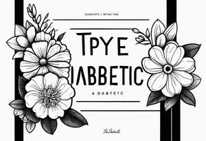 A forearm tattoo with the text “type 1 diabetic” and flowers around the text. tattoo idea