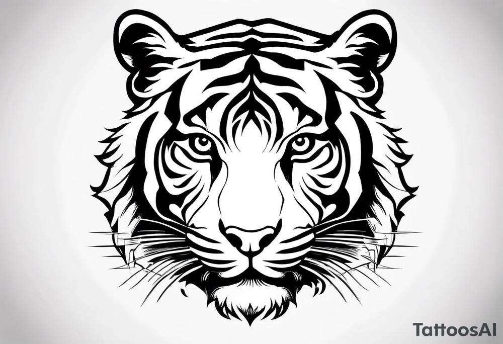 Memorial piece including a tiger on forearm. Very minimalist design.
Make a place for lettering on top and bottom tattoo idea