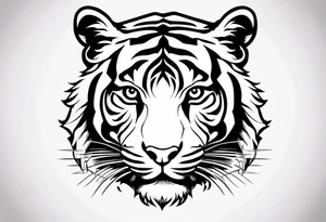 Memorial piece including a tiger on forearm. Very minimalist design.
Make a place for lettering on top and bottom tattoo idea