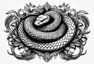 snakes interwoven on a crown tattoo idea