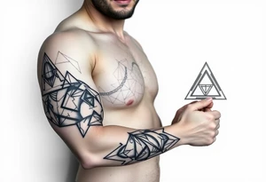 Geometry triangles with ethernal symbol tattoo idea