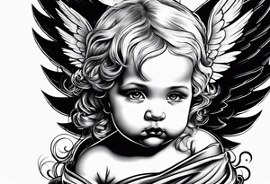 Evil baby angel tattoo idea