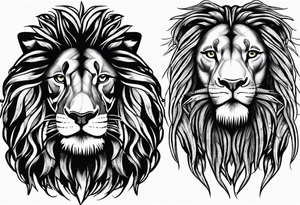 Jamaican lion with dreads tattoo idea
