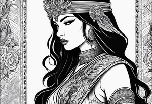 Woman warrior tattoo idea