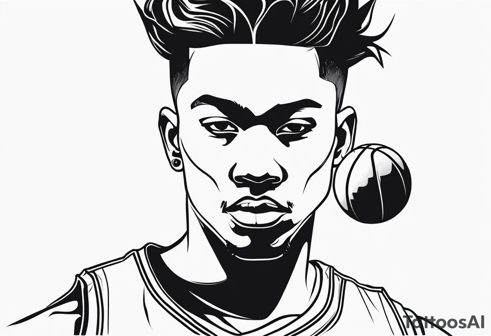 person with basketball tattoo idea