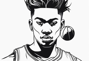 person with basketball tattoo idea