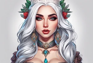 elf princess with white hair tattoo idea