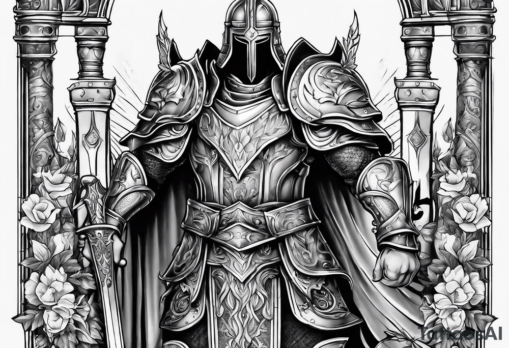 Armor of God with music tattoo idea