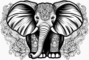 cute elephant with wings tattoo idea