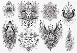 Back tattoo fine line with nature and some
Colors tattoo idea