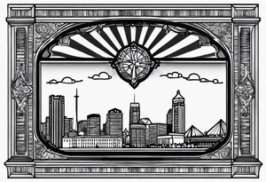 saint louis missouri skyline in a simple frame tattoo idea