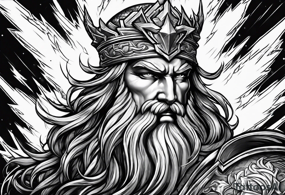 Zeus dominance Lightning strike tattoo idea