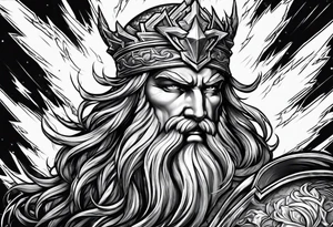 Zeus dominance Lightning strike tattoo idea