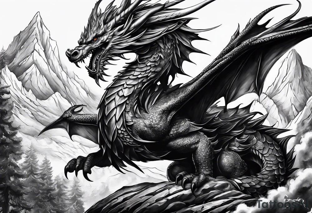 Drachen schwanz oben tattoo idea