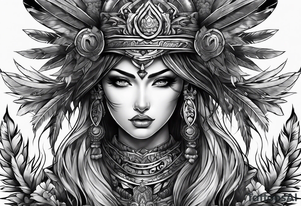 Inner spirit warrior tattoo idea