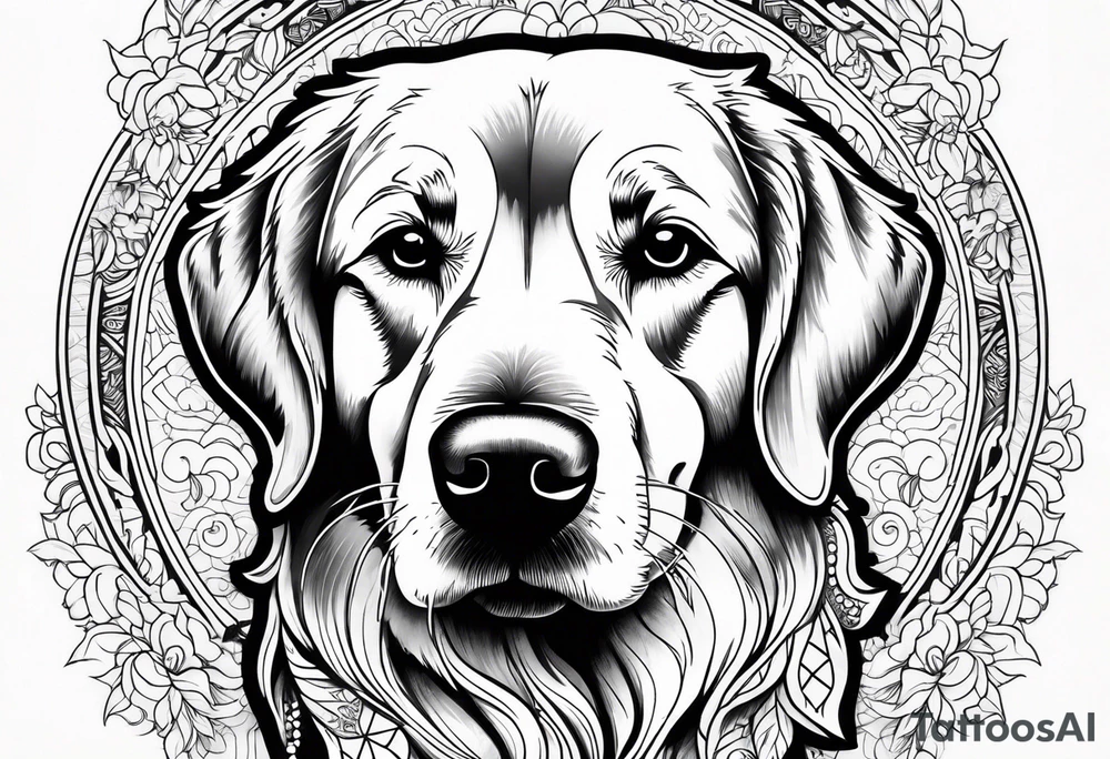 Golden retriever tattoo idea