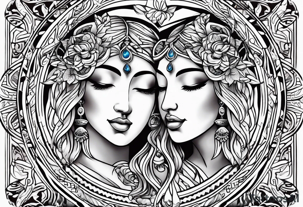 Love, source, abundance, Gemini symbol tattoo idea