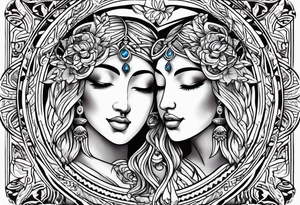 Love, source, abundance, Gemini symbol tattoo idea