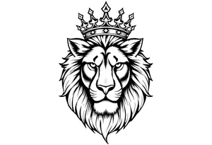 lion with crown tattoo idea