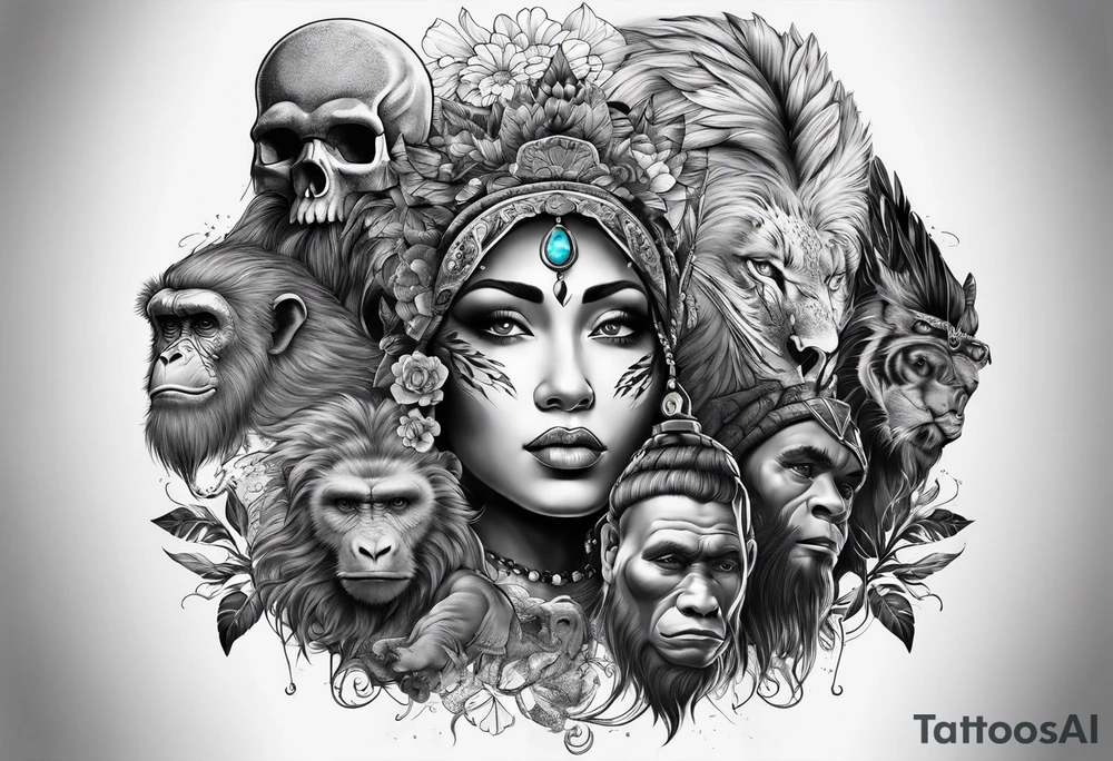 Human evolution tattoo idea