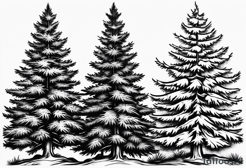 spruce tree tattoo idea