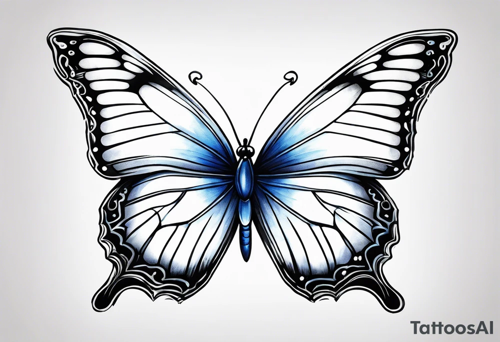 Blue butterfly tattoo idea