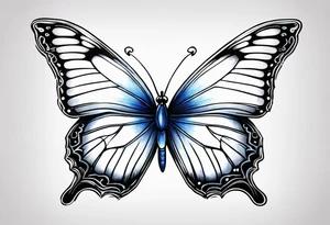Blue butterfly tattoo idea