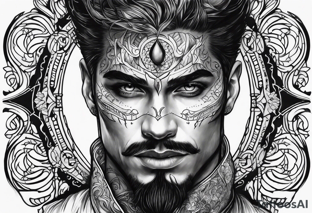 Sexy male ghost face tattoo idea