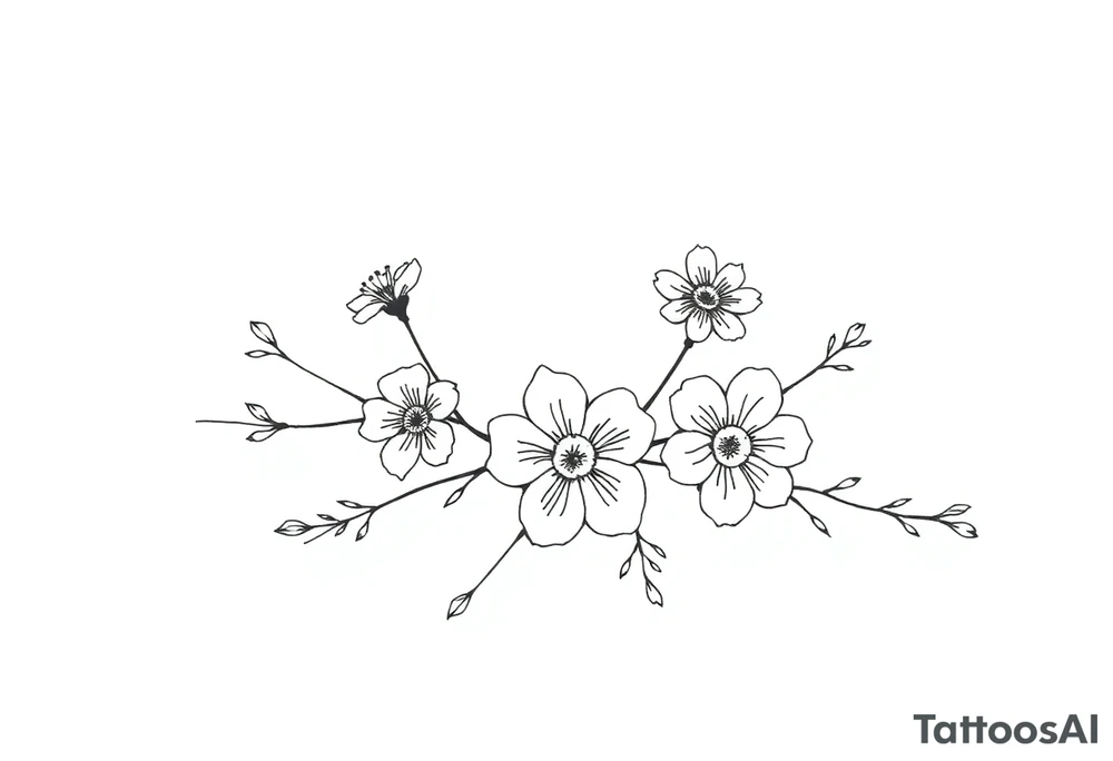 ornaments of flowers tattoo idea
