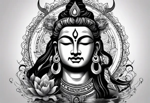 Shiva tattoo and add personality like adventure, karma , nothing is deep , positive, go with the flow tattoo idea