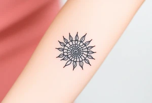 Fibonacci sun spiral shell tattoo idea